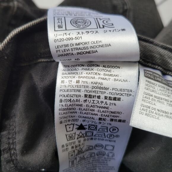 Levi's Size 14 505 Straight Leg Black Denim Classic Essential Jeans - Picture 7 of 9